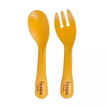 Ibyeol Friends Corn Baby Self, набор ложки + вилки, 1 набор, желтый, набор ложки + вилки 1