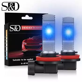 ICE BLUE 8000K H11 LED H8 HB4 9006 9005 HB3 Автомобильные светодиодные лампы Беспроводная турбо-светодиодная противотуманная фара Авто ходовые огни 12 В Новые чипы H11 белый