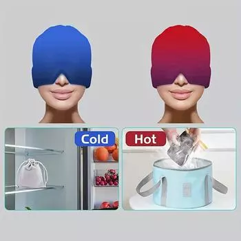 Ice Cap Gel Cold and Hot Mask Head Face Surrounding Relaxation Massage Sleep Eye Mask Black Pink Not Charged чёрный