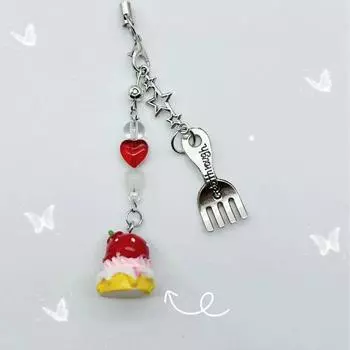 Ice Cream Food Phone Chain Phone Charms Phone Strap Mobile Phone Lanyard Earphone Ornament Style 6