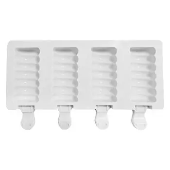 Ice Cream Mold Silicone 4 Slots Ice Cube Tray Heat-resistant Non-stick DIY Making Mould Bakeware