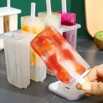 Ice Cream Popsicle Mold DIY Ice Cream Machine Homemade Box with Plastic Stick Ice-lolly Mold Cube Tray Kitchen Gadgets