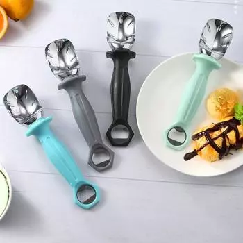 Ложка для мороженого с эргономичной ручкой, многофункциональная лопатка для мороженого, прочная, для приготовления шариков мороженого для дома, кухни, отдыха на природе, ресторана чёрный