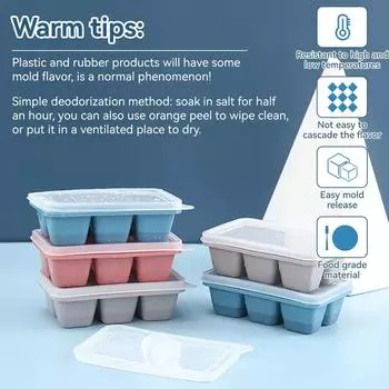 Ice Cube Ice Box Frozen Mold Refrigerator Homemade Frozen Ice Box with Lid Silicone Hot Ice Cube kitchen accessories розовый