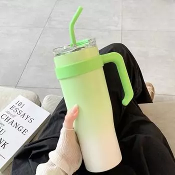 Ice King Cup Большая емкость 316 Холодильная пищевая нержавеющая сталь Летняя ручная автомобильная соломенная чашка для льда Изолированная чашка 1.1L-2L