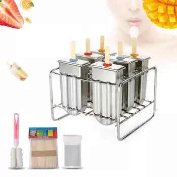 Ice Lolly Mold Stainless Steel Popsicle Mold Ice Cream Mould with Stainless Steel Stick Holder
