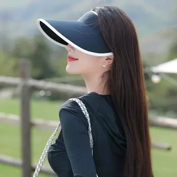 Ледяной шелк, анти-УФ-шляпа, женская летняя уличная солнцезащитная шляпа, спортивные шляпы с солнцезащитным козырьком, пустой цилиндр, пляжная шляпа бежевый