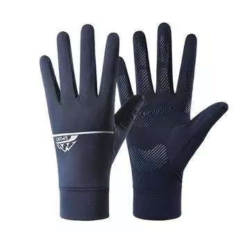 Ice Silk Gloves Breathable Summer Thin Style UV Proof Breathable Non Slip Outdoor Sports Cycling Full Finger Sun Protection Gloves One size