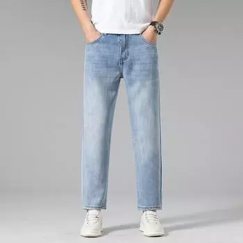 Ice Silk Jeans Men s Summer Thin Loose Straight-leg Tiansi Cool Pants 28