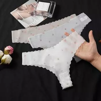 Ice Silk Mask бесшовное нижнее белье для женщин Strawberry Girl Sexy Peach Hip быстросохнущие женские стринги Nude Hip M бежевый