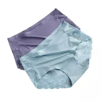 Ice Silk не оставляющие следов женские трусики средней талии антибактериальные дышащие трусики сексуальное полое ультратонкое нижнее белье M фиолетовый