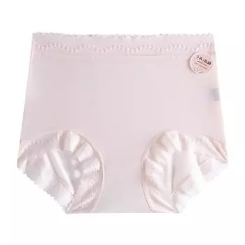 Трусики Ice Silk женские с высокой талией, эластичные, с кружевной отделкой, удобные, треугольные, нижнее белье больших размеров L чёрный