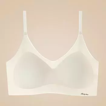 Ice silk seamless back Bra gathers big breasts and shows small latex underwear back buckle adjustable sports shock-proof bra M