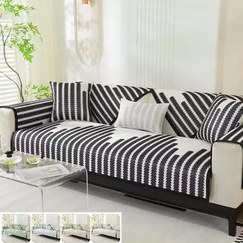 Ice Silk Sofa Cover Cool Feeling Non-slip Sofa Mat Summer Universal Couch Cushion for Living Room Washable Sofas Slipcovers A 70x70