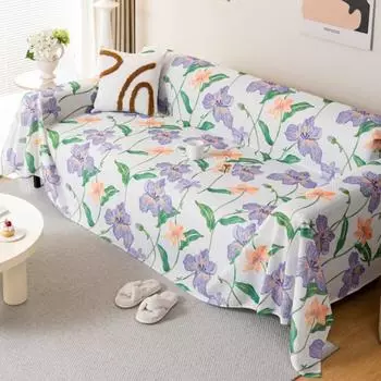 Покрывало из ледяного шелка для дивана, пледы для гостиной, парная позиция, летний кемпинг, пикник, цветок, покрывало, ощущение льда 180x130