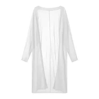 Ice Silk Sun Protection Clothing Women s Summer Mid Length Long Length Loose Slimming Thin Shawl Air Conditioning Blouse Knitting Cardigan Outwear White XL