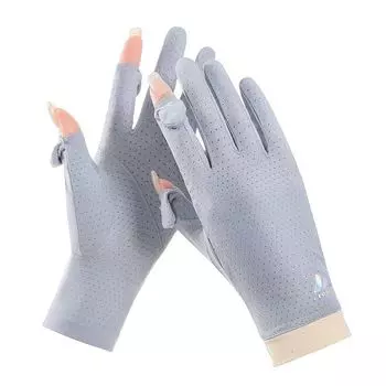 Ice Silk Sun Protection Gloves Women s UV Protection Summer Outdoor Driving Cycling Sun Protection Thin Breathable Non Slip Touch Screen 138 Blue All yards