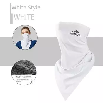 Ice Silk Sunscreen Cycling Headscarf Scarf Summer Men s and Women s Sports Face Towel Triangular Binder Outdoor Variety Towel XTJ05 White [Free size] Male and female Neutral
