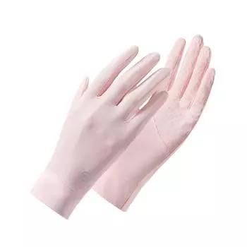 Ice Silk Sunscreen Gloves Ladies Thin Summer Outdoor Anti Ultraviolet Breathable Touch Screen Anti Skid Riding Tram Gloves One size