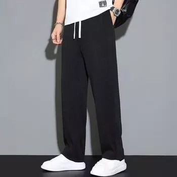 Ice Silk Sunscreen Pants Men s Summer Thin Large Size Men s Loose Straight Wide-leg Outdoor Construction Site Work Sports Casual Pants M