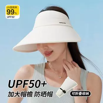 Солнцезащитная шляпа Ice Silk, женская, лето 2024, новая, с увеличенными полями, пустая верхняя часть, закрывающая все лицо, солнцезащитная шляпа с защитой от ультрафиолета average size (adjustable) бежевый