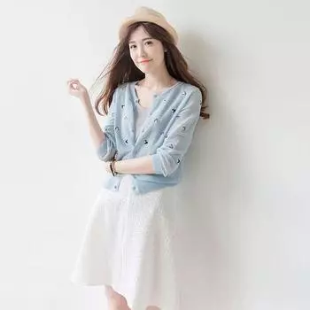 Ice Silk Thin Skirt Sun Protection Top Knitting Cardigan