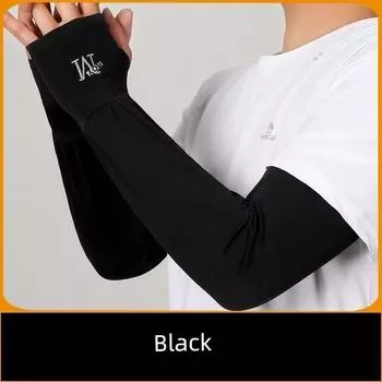 Ice Sleeve Men s UV Protection Driving Sun Protection Oversleeve Men s Riding Thin Ice Silk Sleeves Sleeve Arm Quick-Drying Lightweight Cold Plaid [Black 1 pair] high elastic breathable