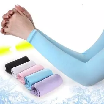Ice Summer Sun Protection Women s Men s Oversleeve UV Ice Silk Arm Guard Arm Sleeves Thin Cycling Gloves Elbow Protection Men s Blue One size