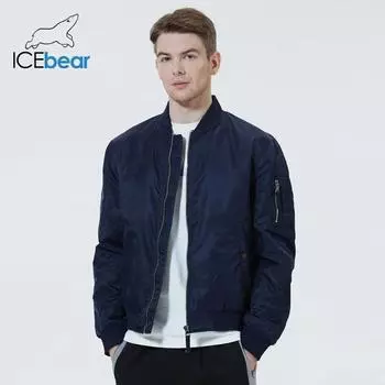 ICEbear 2023 Новая осенне-весенняя мужская короткая модная летная куртка мужская одежда высококачественная ветрозащитная куртка MWC20706D 46 синий
