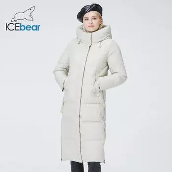 ICEbear 2023 новая женская длинная куртка с капюшоном модная женская одежда зимнее женское пальто GWD22580I 50 бежевый