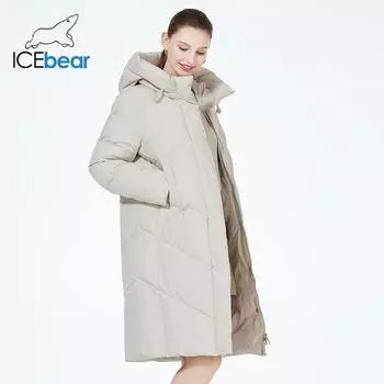 ICEbear 2023 зимнее стеганое пальто новая длинная женская хлопковая куртка теплая повседневная парка с капюшоном GWD3716I