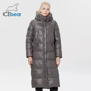 ICEbear 2023 зимняя женская верхняя одежда парка супер длинная теплая ветрозащитная молния хлопковое пальто женские элегантные зимние куртки GWD22637D