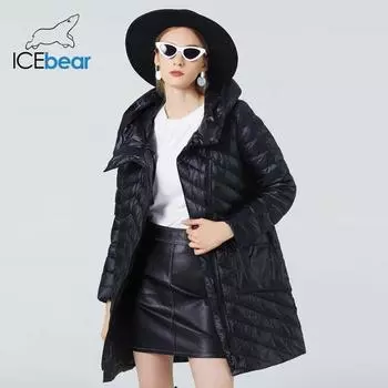ICEbear 2024 женская весенняя куртка качественное женское пальто модная женская парка брендовая одежда GWC20299D S чёрный