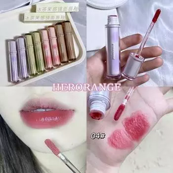 Iced Tea Mirror Lip Glaze Watery Lip Gel Водостойкая стойкая прозрачная желейная жидкая губная помада Женская косметика для макияжа, 1 шт., 12 04 HERORANGE