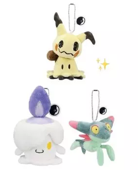 Ichiban Kuji C Prize Мягкий талисман Все 3 типа Покемон Тип:привидение