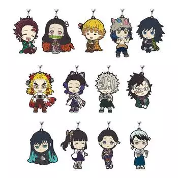 Ichiban Kuji Demon Kimetsu no Yaiba Demon Will F Prize Kyun Chara Rubber Strap Hot Breath ver Все 13 типов Slayer Slayer s