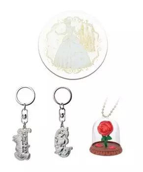 Ichiban Kuji Disney Princess Shining Dreams D Prize Стеклянная тарелка F Prize Ball Цепная фигурка G Prize Металлический шарм 2 типа Всего 4 предмета Набор