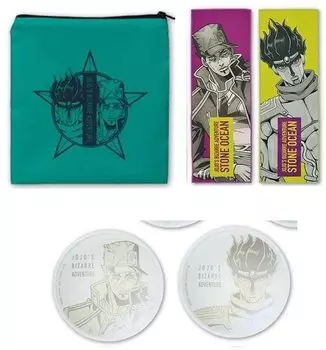 Ichiban Kuji JoJo s Bizarre Adventure Stone Ocean Путь на небеса F Prize G Prize H Prize Pouch, Glass Plate, Towel Set Jotaro Kujo