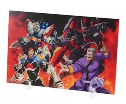Ichiban Kuji Mobile Fighter G 30th Anniversary C Prize New Drawn Big Visual Stand God Undefeated Master Gun.Dam [Domon & Gundam/Touhou & Gundam]