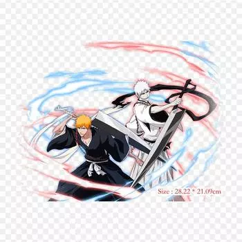 Ичиго Куросаки Зангецу аниме Лрон на нашивки для сумки для одежды футболка термопереносные наклейки в полоску аппликации