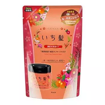 Ichikami Dense Double Moisturizing Care Проникающая увлажняющая массажная маска для кожи головы, сменный блок 170 г