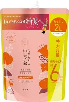 Ichikami Dense Double Moisturizing Care Шампунь Сменный блок Большая емкость 2000 мл Уход за волосами Уход за поврежденными волосами Для мужчин и женщин чистый