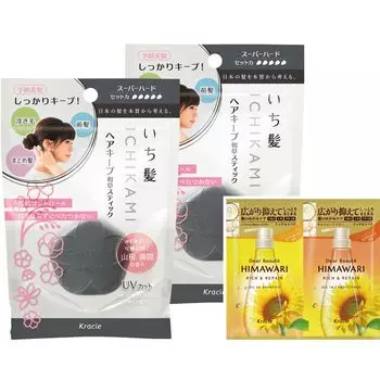 Ichikami Hair Keep японская травяная палочка супертвердая 13 г x 2 набора с бонусным баллом восстановление укладка уход за волосами плавающие волосы ленивые волосы ахоге челка пучок волосы |