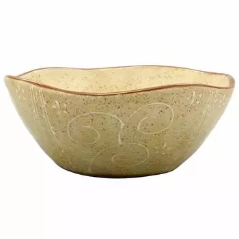 Ichikyu Mino Ware Bowl Ichikyu Arabesque Yellow 581-19