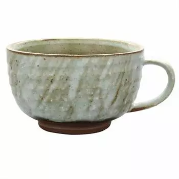 Ichikyu Mino Ware Handmade Texture Soup Cup Ceramic Bowl Plate Powder Tataki Diameter Approximately 11cm x Height 6.5cm Capacity Approximately 320ml