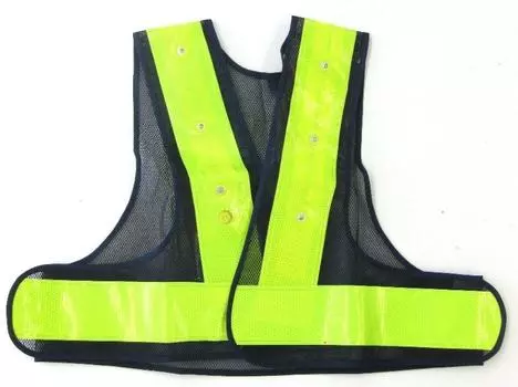 Ichinen Access Beruf SECURITY Safety Supplies LED Short светоотражающий жилет темно-синий x желтый 87428 High Capsules с аккумулятором жёлтый