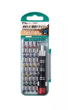 Ichinen Access screwdriver interchangeable precision screwdriver set 13944 with 20 line color bits P.Tool