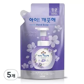 iClean Antibacterial Foam Hand Soap Blooming Purple Refill, 200ml, 5 pieces
