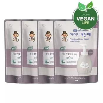 iClean Premium Clean Vegan Hand Wash с ароматом пиона, сменный блок, 400 мл, 4 шт.