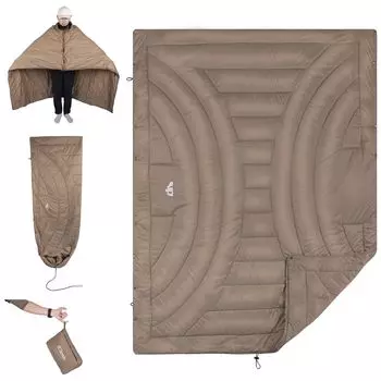 [iClimb] Многофункциональное одеяло для ношения на открытом воздухе, спальный мешок, подкладка для спального мешка, наплечник, для кемпинга и путешествий, палатки и сна в